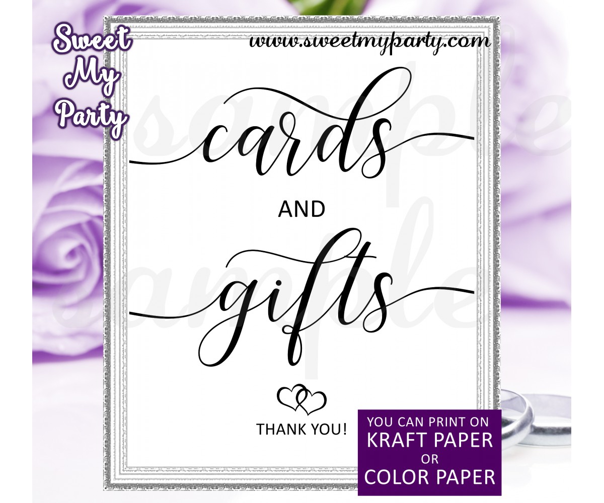 Rustic Wedding Cards and Gifts Sign, Wedding signs, (022w)